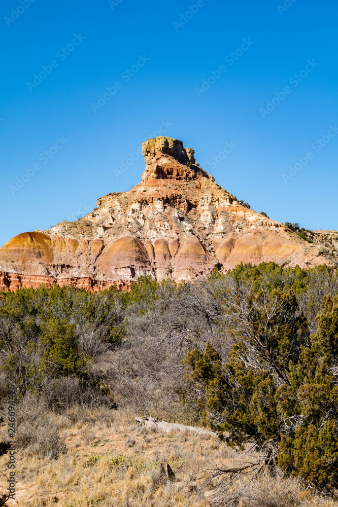 Fototapeta premium Rock formations and natural geologic layering at Palo Duro Canyon State Park near Amarillo, Texas
