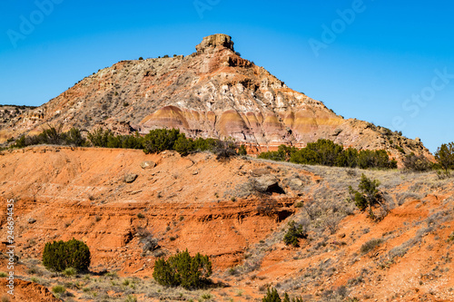 Rock formations and natural geologic layering at Palo Duro Canyon State Park near Amarillo, Texas