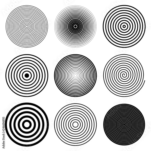 Circle Round Spiral Target Design Elements - Illustration