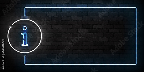 Vector realistic isolated neon sign of Info frame logo for template decoration and covering on the wall background.