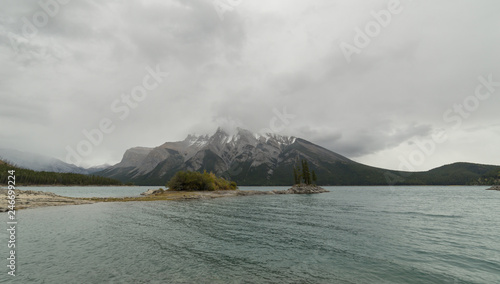 Lake Minnewanka with Mount Girouard behind in Banff National Park, Alberta, Canada
