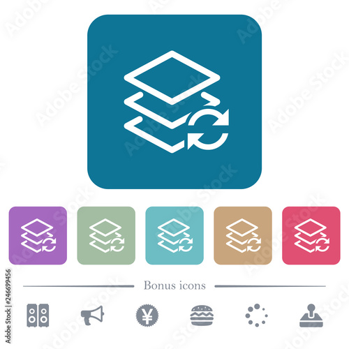 Swap layers flat icons on color rounded square backgrounds