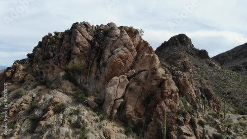 Saguaros on Mountain in Arizona