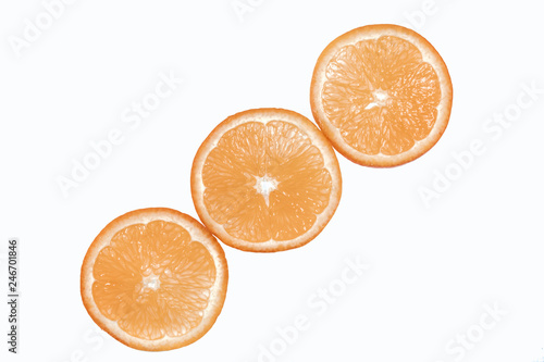 three slices of orange
