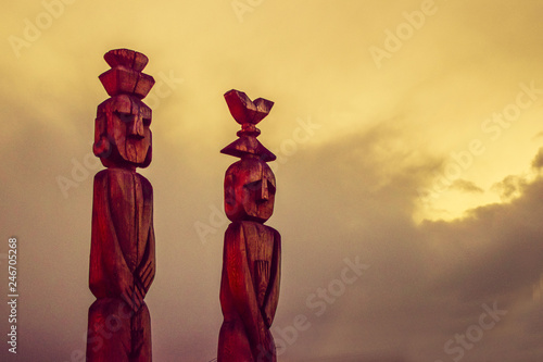 Chemamull hombre de madera Patagonia.