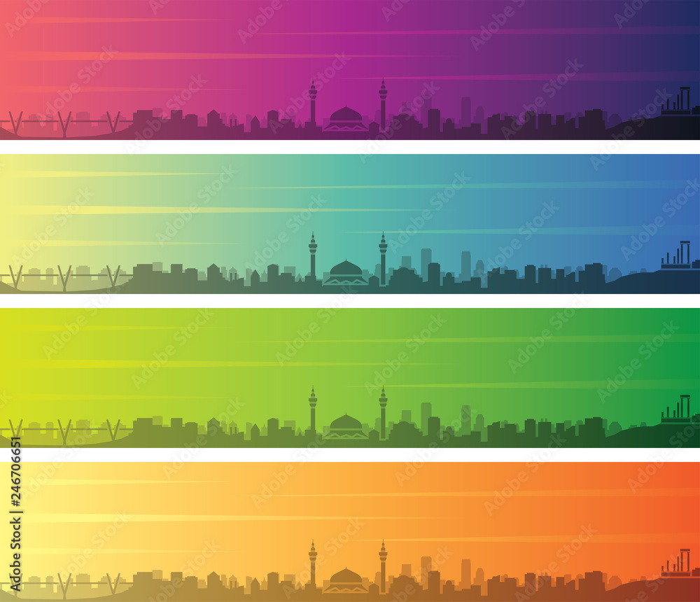Amman Multiple Color Gradient Skyline Banner