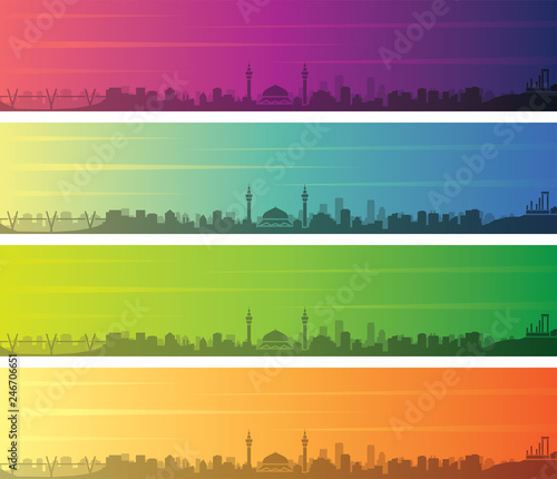 Amman Multiple Color Gradient Skyline Banner