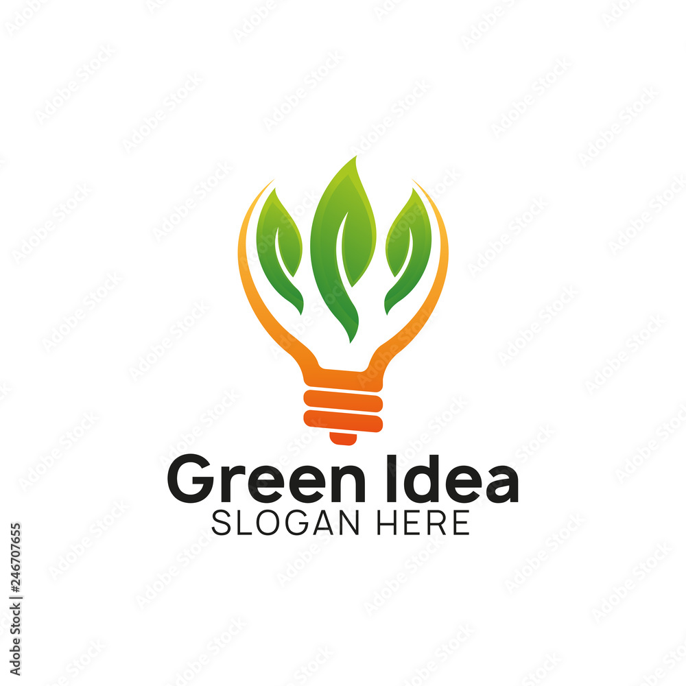 green think idea logo design template. bulb icon symbol design green think idea logo design template. bulb icon symbol design