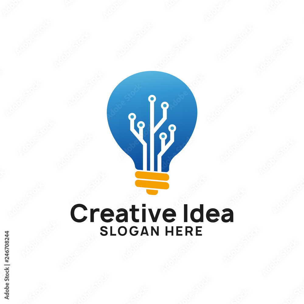 bulb tech icon symbol design. creative idea logo design template bulb tech icon symbol design. creative idea logo design template