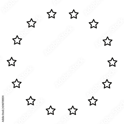 stars shaped circle white background