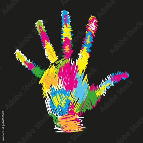 Kolorowa dłoń