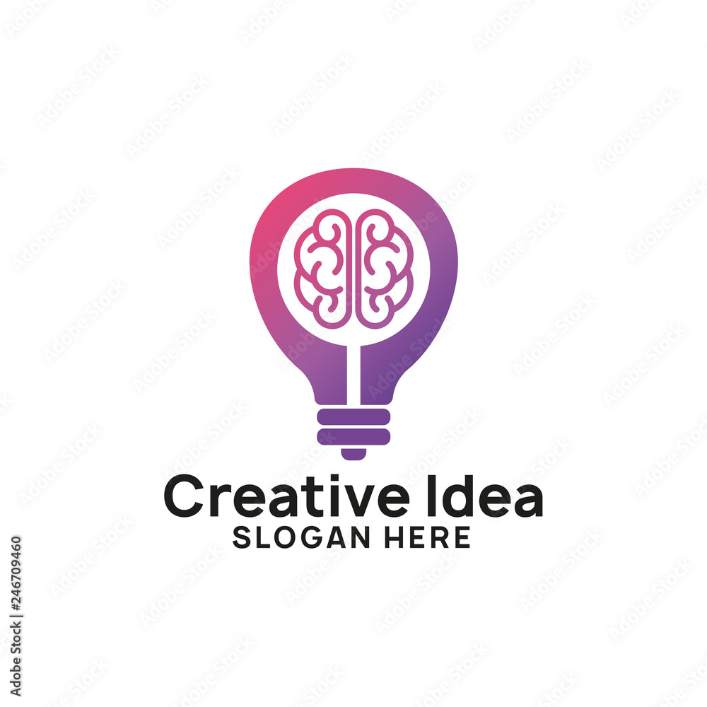 brain bulb icon symbol design. creative idea logo design template brain bulb icon symbol design. creative idea logo design template