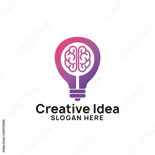 brain bulb icon symbol design. creative idea logo design template