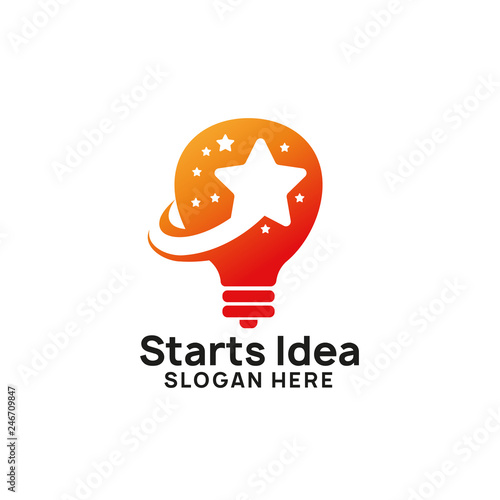 creative idea logo design template. bulb star icon symbol design