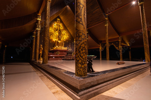 sirinthorn Wararam Phu Phrao Temple at sunset in Ubon Ratchathani Thailand photo