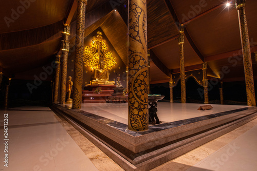 sirinthorn Wararam Phu Phrao Temple at sunset in Ubon Ratchathani Thailand