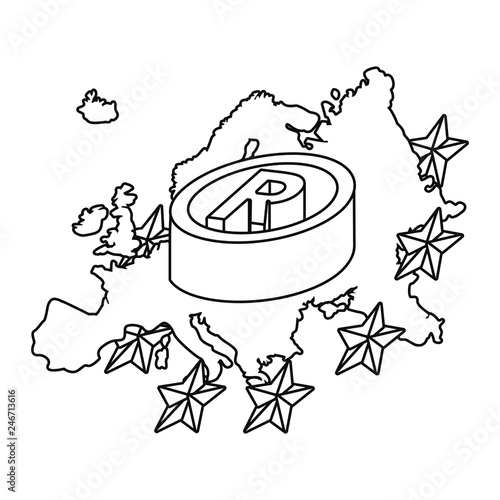europen union map registered photo