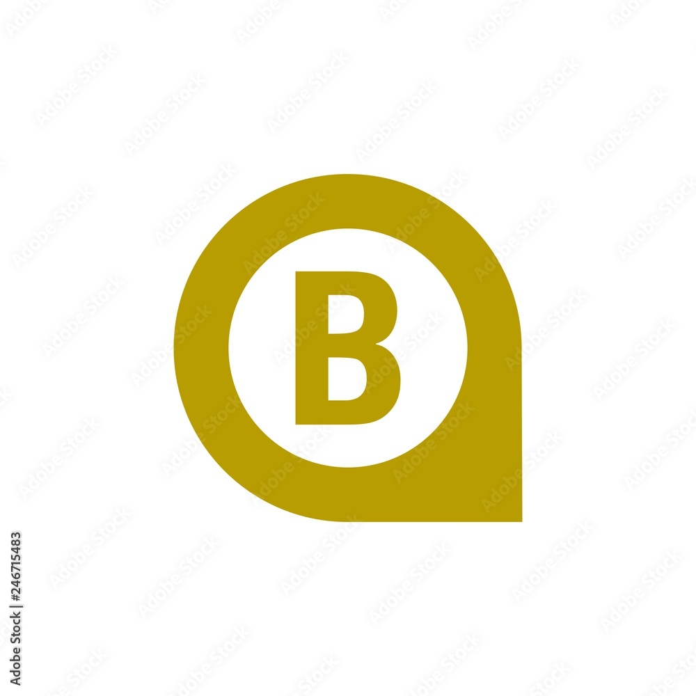 Pin location wirh letter B logo design