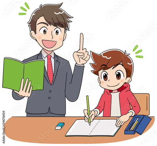 小学生 子ども 男の子 勉強（アニメ・ゲーム風テイスト）