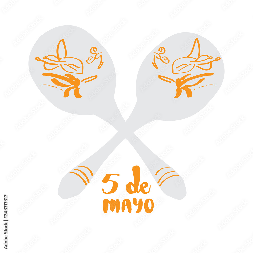Obraz premium Pair of maracas. Cinco de mayo. Vector illustration design