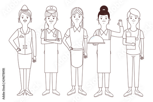 women profession and occupation avatars