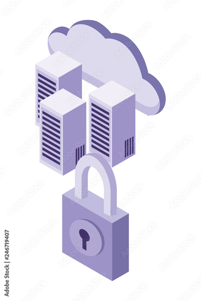 Obraz premium server and cloud