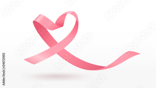 Pink ribbon heart background