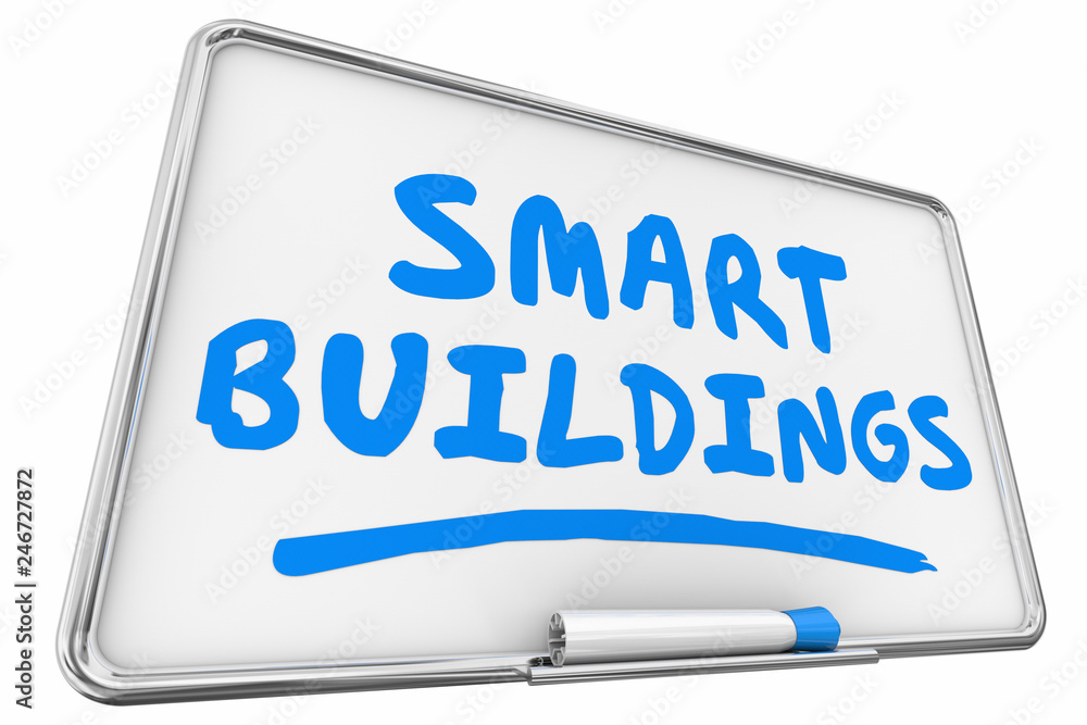 Smart Buildings Architecture Dry Erase Board 3d Illustration