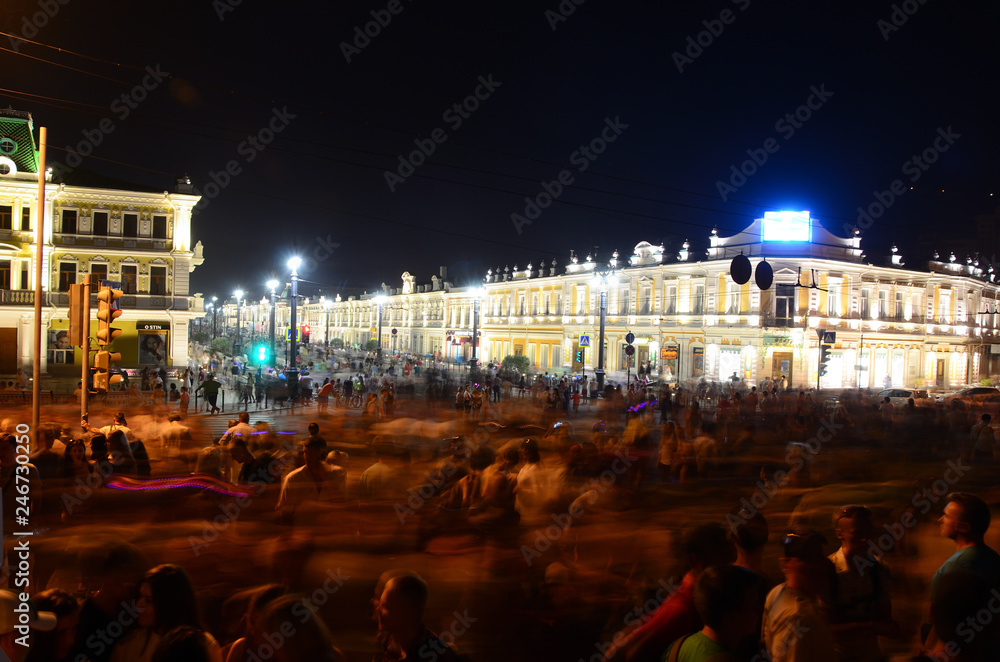 Φωτογραφία Night festivities after a salute in honor of the birth of the city Omsk