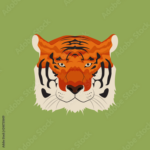 Fototapeta Naklejka Na Ścianę i Meble -  Bengal Tiger Head Vector and Icon