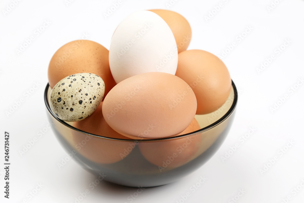 chicken eggs lie in plate on white background chicken eggs lie in plate on white background