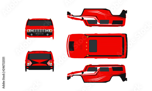 Hummer body graphic (rally red)