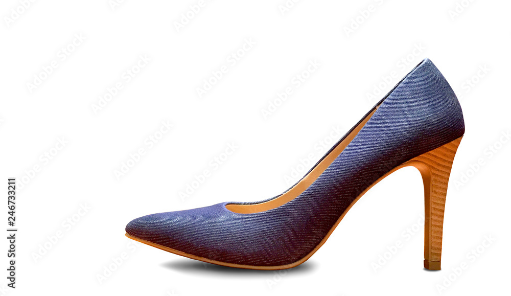 Obraz premium High Heels modern stylish Jean shoes fashion Accessories women's Luxury dresses.on isolated white background