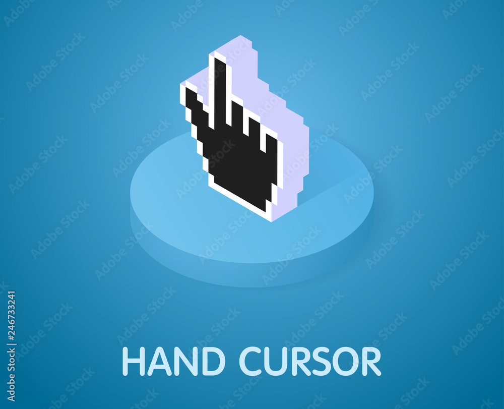 Hand cursor isometric icon. Vector illustration. 3d concept