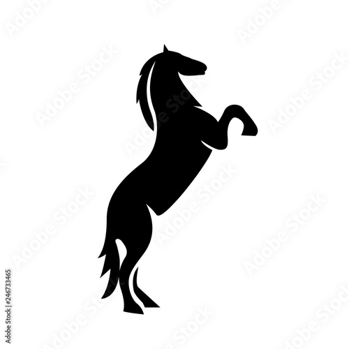 creative illustration of a silhouette vector horse standing