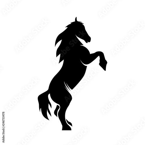 creative illustration of a silhouette vector horse standing