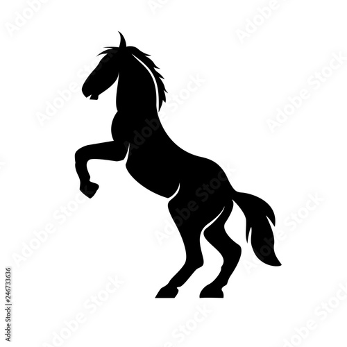 creative illustration of a silhouette vector horse standing