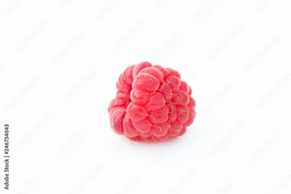 Raspberry fruits on white background Raspberry fruits on white background