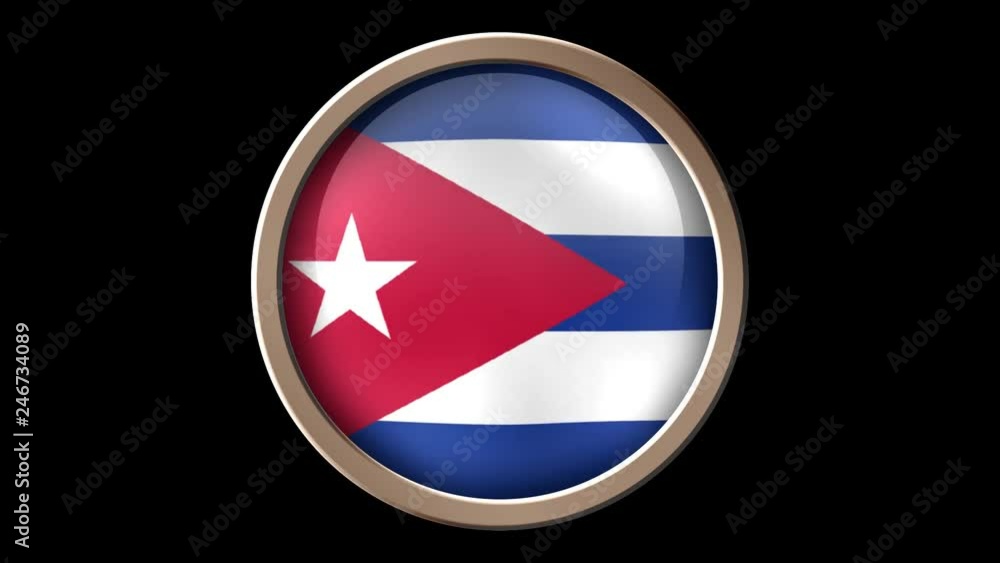 Animated Cuba flag on the button. Seamless looping Animated Cuba flag on the button. Seamless looping