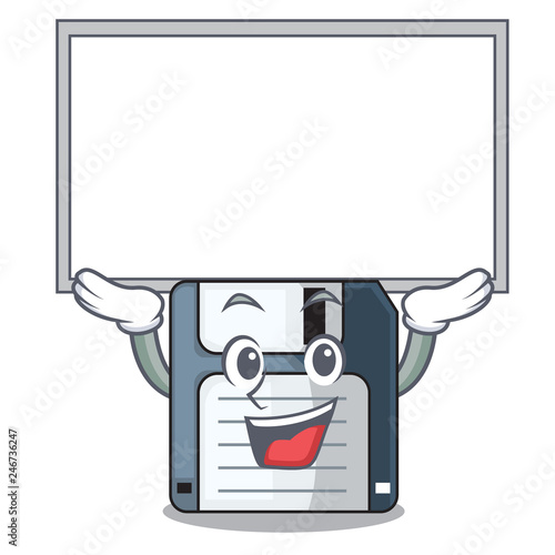 Up board cartoon shape in the floppy disk