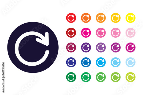 Returning arrow sign icon. Returning arrow color symbol.