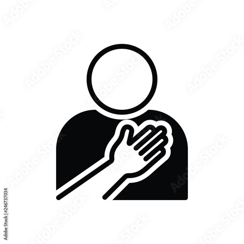 Wall Mural Black solid icon for sincerity