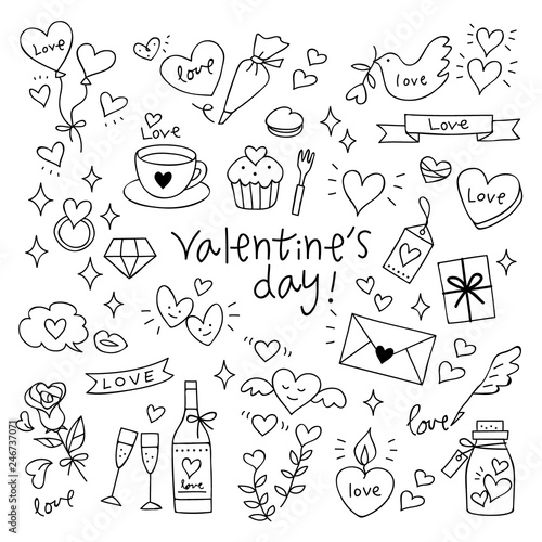 Set of valentine's elements