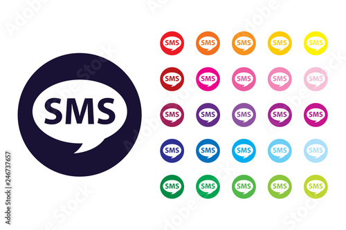 SMS sign icon. SMS color symbol.