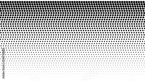 black dots, scaling size from top to bottom, white background.