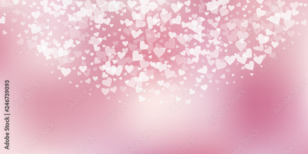 White heart love confettis. Valentine's day semici White heart love confettis. Valentine's day semici