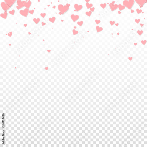 Pink heart love confettis. Valentine's day gradien