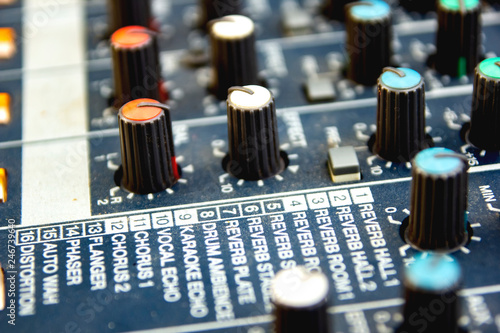 Slide the volume control sound audio mixer.