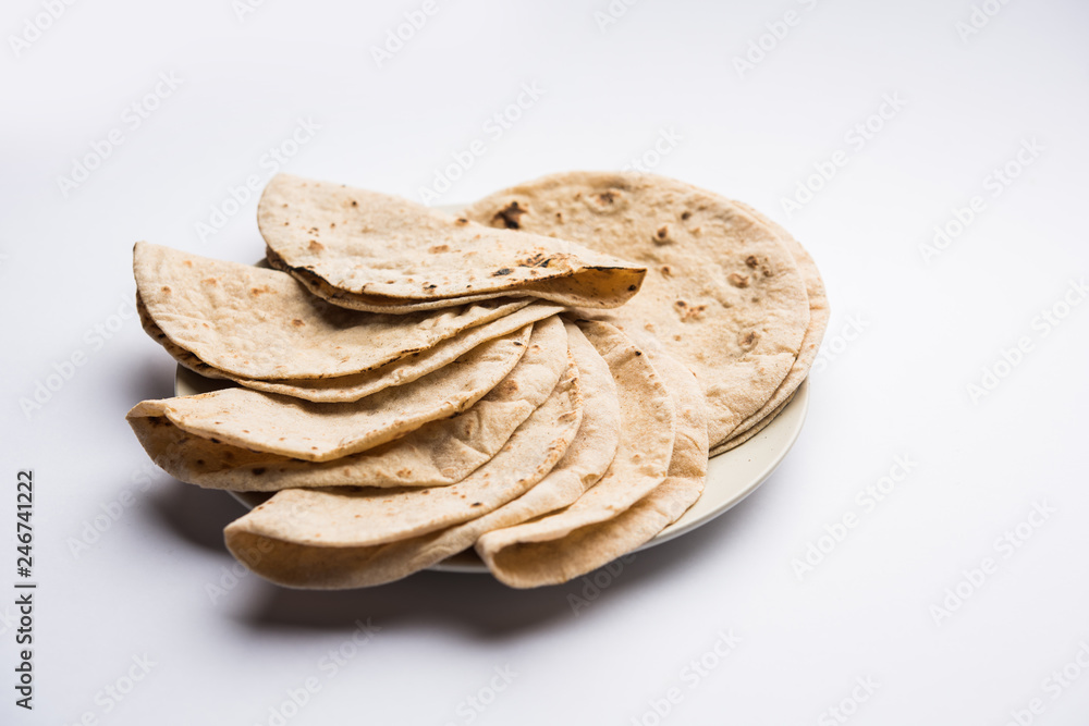 Chapati / Tava Roti also known as Indian bread or Fulka/phulka. Main ...