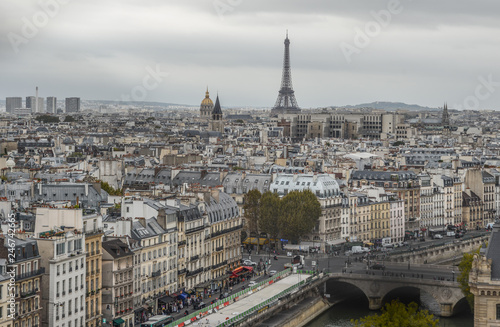 Aerial view of Paris  France